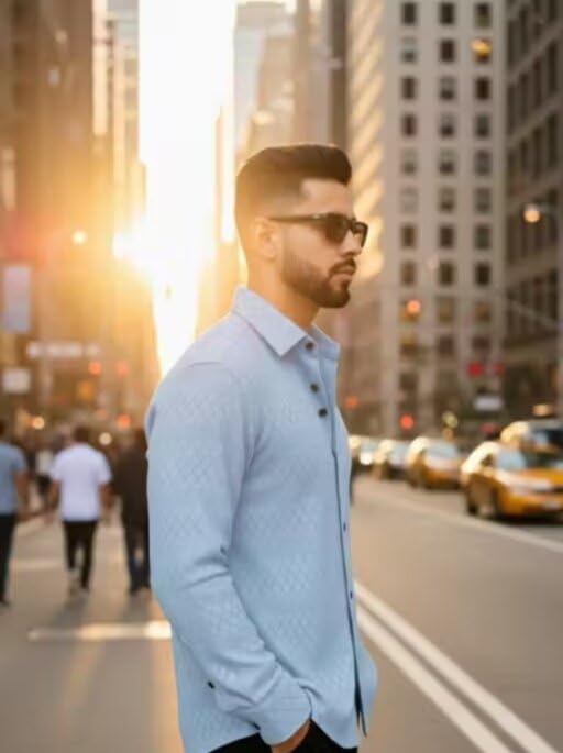 Image of Men's Slim Fit Formal Shirt | Premium Cotton Long Sleeve Shirt for Office, Business & Party