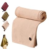 IAEXUOQC Chal Calefactor portátil de Punto para Mujer, Chal Calefactor portátil para Mujer, Manta calefactora con 3 Puertos USB, Chal Calefactor portátil para Mujer, Regalo de Invierno
