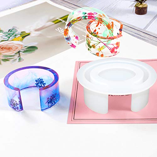 3 Pieces Resin Silicone Bracelet Mold Silicone Open Cuff Bracelet Mold C Font Bracelet Mold Resin Casting Mold For Jewelry Making, 3 Sizes #TOP4