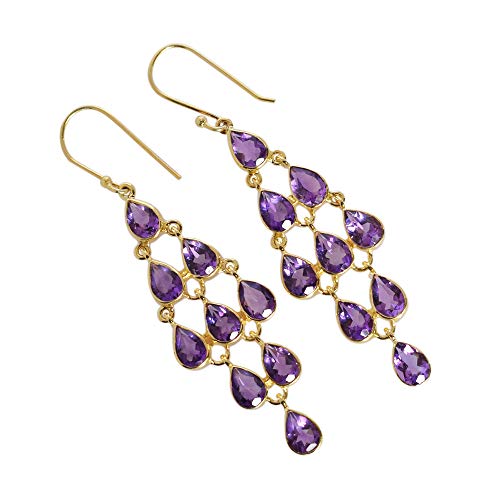 Boucles d'oreilles améthyste légères : finis les lobes douloureux avec ces longs pendants poire