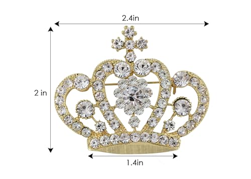 Image of Alilang Amethyst Purple Multi-Colored Crystal Rhinestone Royal Princess Queen Crown Brooch Pin