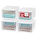 IRIS 17 Quart Stacking Drawer, 4 Pack, White