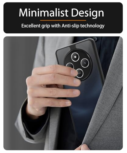 Image of WOW IMAGINE Translucent Hybrid Back Case Cover for Redmi A4 5G | Poco C75 5G | Redmi 14C 5G Smoked Matte Back | Shock Proof 360 Degree Protection | Protective Hard Case - Matte Black