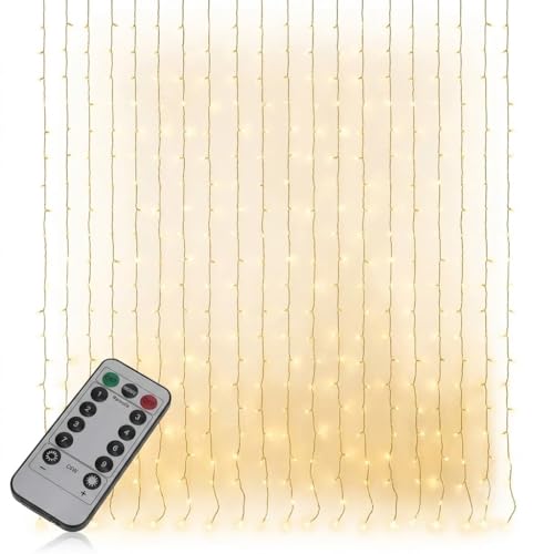 Rideau Lumineux LED Haute Densité Cascade 120 LED Blanc Chaud Port USB 5V