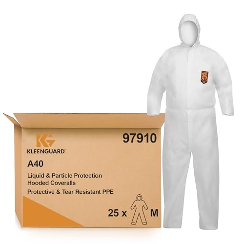 日本製紙クレシア(NIPPON PAPER CRECIA) クレシア クリーンガード A40 ツナギ服 Mサイズ 1着 EN化学防護服規格(タイプ5,6)適合品 高い強度と液体バリア性能 ヘビーな油汚れや塗料・インク汚れの防止 68713