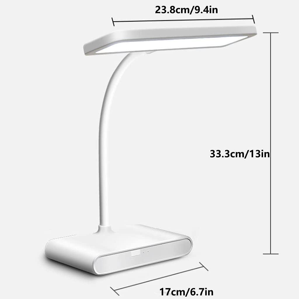 Lighting Tools LED Desk Lamp with Flexible Gooseneck 3 Level Brightness Touch Control Eye-Caring and Energy Saving for Office Bedroom Indoor (Color : White)