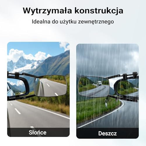 Uniwersalne lusterko do kampera 2stk. 190x120mm dodatkowe do przyczepy składane lusterko