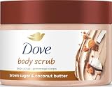 Dove Scrub: Brown Sugar & Coconut Mantequilla para exfoliar la piel suave y lisa Restablece nutrientes de la piel 297,7 g