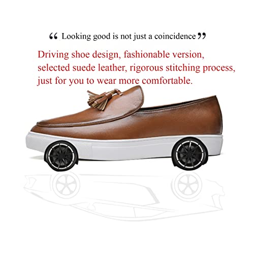 Men's Leather Tassel Slip On Loafers,Personalized Business Luxury Slip-on Leather Shoes,Slip-Resistant Driving Dress Shoes4