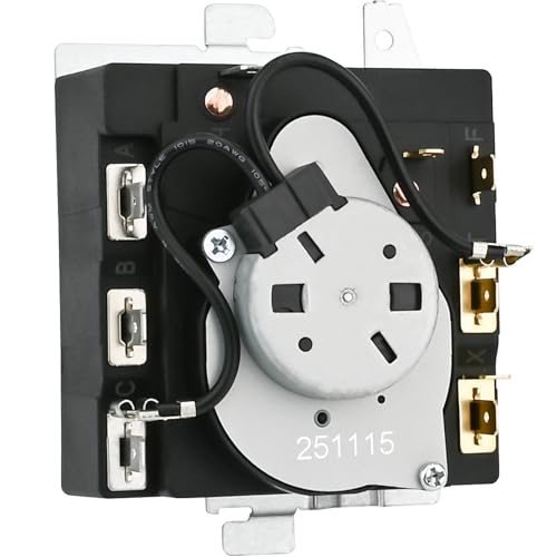 WE04X24550, 234D2377P004 Dryer Timer Compatible with GE/Hotpoint GTD42GASJWW, XTD72E8STWS, ETD48EASWWB Dryer etc. OEM Upgraded TMD14M30 Timer Replacement TMD16M12 234D2377P003 WE04X24549 221027 etc