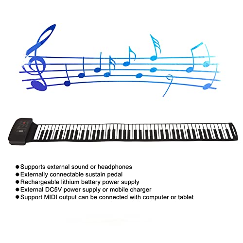 Roll Up Piano, 88 Touches Portable Clavier Piano Pliable Piano, Roll Out Piano avec Simple Corne MIDI USB, Tonalité… - Les Beatles, Paul McCartney, John Lennon, RIngo Starr, George Harrison Roll Up Piano, 88 Touches Portable Clavier Piano Pliable Piano, Roll Out Piano avec Simple Corne MIDI USB, Tonalité… – Image 5