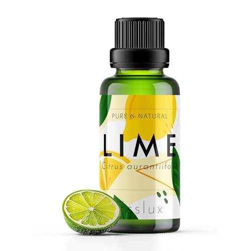 Image of Esslux Lime Essential Oil for Clearer Skin (120ml) - Pure, Therapeutic Grade Lime Oil - Perfect for Aromatherapy, Uplifted Moods & Sharper Focus - Use in Diffuser or on Skin