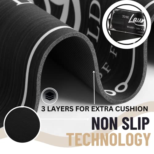 Laundry Room Rug Runner, Non Slip Farmhouse Laundry Room Décor, Laundry Room Mats For Floor, 20"X59" Laundry Decor For Laundry Room, Wall Décor Laundry Decals, Laundry Rug Or Laundry Mat Black #TOP4