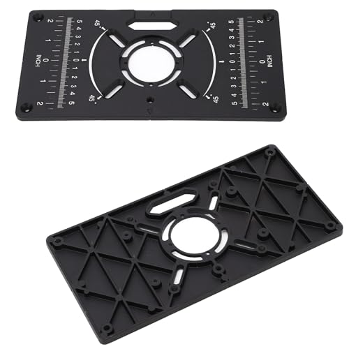 Frästisch-Einsatzplatte 120*235mm, Router-Tischplatte Universal-Fräsplatte Aus Aluminiumlegierung Mit 4 Einsatzringen, Arbeitsplatte Für Fräsmaschine, Schwarze Werkbänke, Für Holzbearbeitungsprojekte