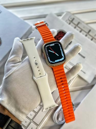 Image of Premium pro S8 Ultra 4G SIM Android Smart Watch Honeycomb Edition, 1.99 inch HD Display, Play Store, Maps, YouTube, Sports, Volte Calling, More Apps (4G SIM Supported) Extra Band (Orange and Black)