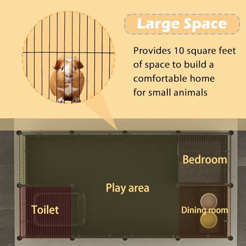 Xymoso DIY Guinea Pig Cages with Waterproof Canvas Bottom,16 Panels Small Animal Cage Pet Playpen with Door for Bunny Turtle Hedgehog,Indoor Metal Wire Yard Fence Outdoor - Image 5