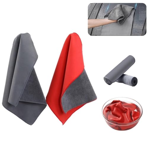 Tela de limpieza de microfibra de vidrio súper gruesa, 3 nuevas toallas sin terciopelo, tela de limpieza de absorción de agua suave multifuncional para vidrio automotriz de cocina doméstica(Gray,30*30