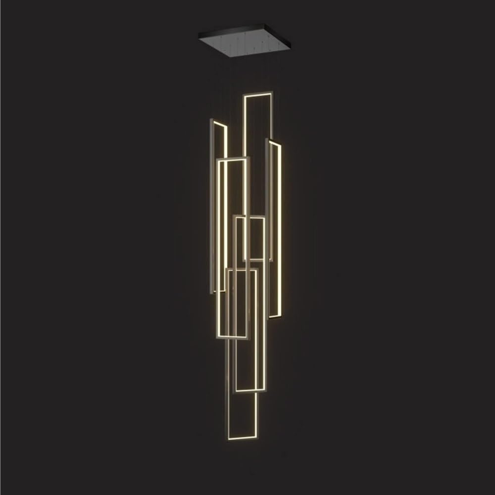 Lustre rectangulaire pour hauts plafonds : illuminez enfin votre grand escalier