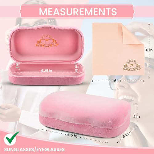 Image of Hard Shell Glasses Case w /Cloth,Velvet Reading Glass, Eyeglass Case, Lightweight, Crush-Resistant, Men & Women