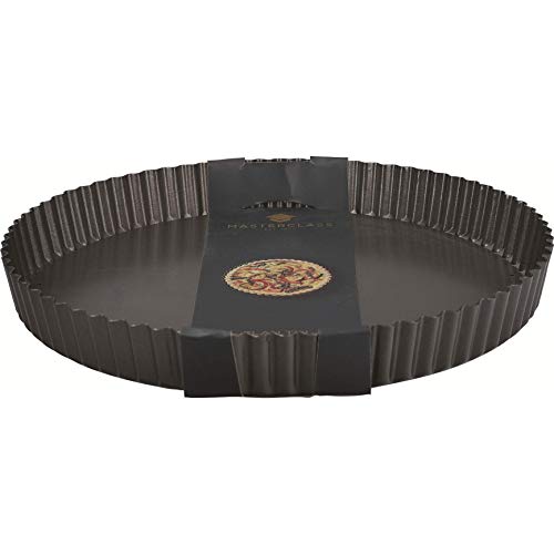 MasterClass KCMCHB40 Large Tart Tin, Fluted Quiche Pan with Loose Base and PFOA Non Stick, Robust 1 mm Thick Carbon Steel, 30 cm (12 Inch) , Grey - Image 5