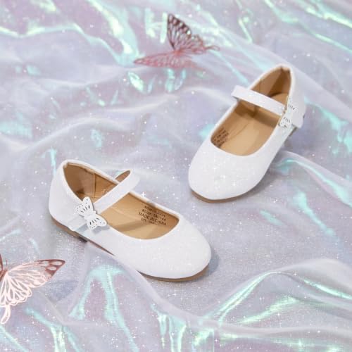 Image of PHIRAMIN Toddler Flower Girl Dress Shoes - Little Girl Mary Janes Flats Wedding