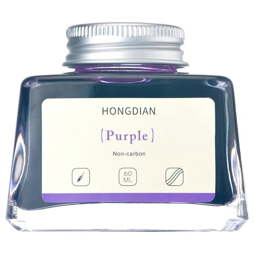 Image of Hongdian Fountain Pen Bottled Ink Purple Color, 60ml Non Carbon Inkwell Bottle, Artist Calligraphy Ink