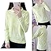 Winnrchan Women's Golf Outdoor Running Long Sleeve Top - Ice Cooling Stretch Sun Block Quick Dry Breathable Lightweight Summer Athletic Tee Yellow Medium