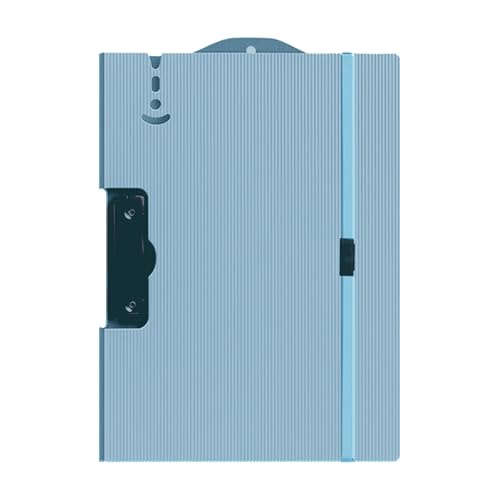 Image of oddpod Horizontal A4 Plastic Clipboard with Elastic Strap /Multi-Function Document Paper Storage File Folder with Outer Cover for Students & Professionals - Powder Blue