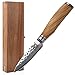 Zayiko Olive Damastmesser Officemesser 9cm Klinge extrem scharf aus 67 Lagen I Damast Küchenmesser und Profi Kochmesser aus echtem japanischen Damaststahl mit Hammerschlag & Olivenholz Griff