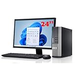 Dell PC de Bureau Reconditionné Complet – Intel i5, SSD 240 Go, Windows 11, Écran 24”, WiFi, Clavier Souris, DVD, Office, Bundle Full HD, PC