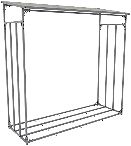 CLP Kaminholzunterstand Ruston I Kaminholzregal Anthrazit I Holzlager Aus Metall I Feuerholzregal Für Außen, Größe: XXL-4