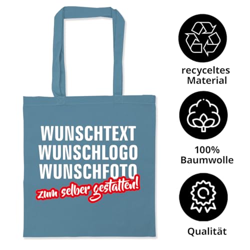 Fassbender-Druck | 1 Personalisierte Tragetasche mit Ihrem Logo o. Wunschtext zum selber gestalten | 100% nachhaltige & klimafreundliche Tasche aus Baumwolle