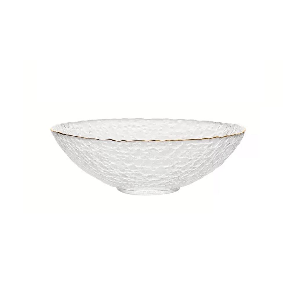 XYIANG Salad Bowl Nordic Fruit Bowl Salad Bowl Home Phnom Penh Tableware Transparent Glass Bowl Large Fruit Plate Home Salad Bowl Dessert Snack Bowls (A2pc Large)