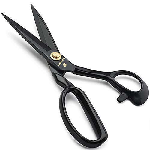 Scissors 8inch-Professional Tailor Fabric Sewing Scissors Heavy Duty Industrial Strength High Carbon Steel Ultra Sharp Forged Shears for Thickened Leather,Fabric Cutting, Sewing, Dressmaking