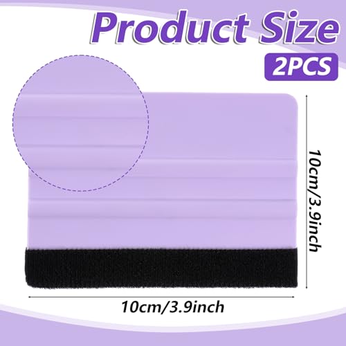 Image of 2 Pcs Squeegee for Vinyl, 4 Inch Double-Side Felt Vinyl Squeegee, Car Vinyl Scraper, Wallpaper Smoothing Tool, Vinyl Wrap Squeegee for Car Wrap Wallpaper Smoothing Glass Film
