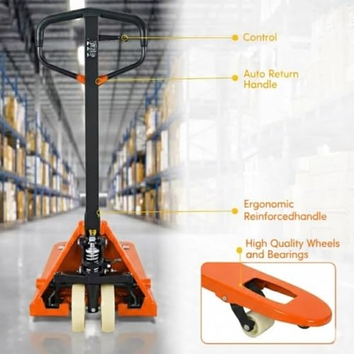 Image of Nutronics Hydraulic 2.5 Ton Hand Pallet Truck with Wide Forks for Warehouse, Factory Operations | 550 mm Fork Width Hand Pallet Truck | 2.5 Ton Capacity | Nylon Wheel 4pcs