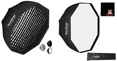 Image of Godox SB-GUE80 80cm / 32 Inch Portable Octagon Honeycomb Grid Umbrella Speedlite Softbox with Bowens Mount & SB-UBW80, 80 cm Octa Softbox for Speedlite