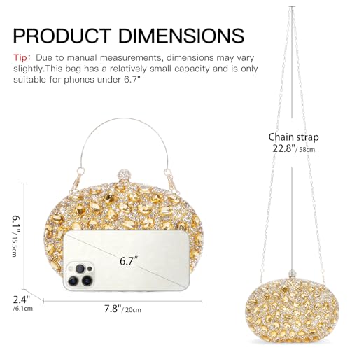 Image of RNIEGA Rhinestone Clutch Purses for Women Evening Wedding Formal Party Purses Crystal Diamond Glitter Sparkly Handbag