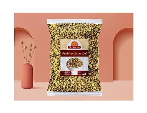 Ghotaram Roasted Chana Dal Nimbu Pudina Chana Dal, Roasted Nimbu Pudina Masala Chana Dal, Nimbu Pudina Chana Gluten Free, Vegan Snack Spicy Namkeen Anytime Savoury Snack-300g*1Pack - Image 4