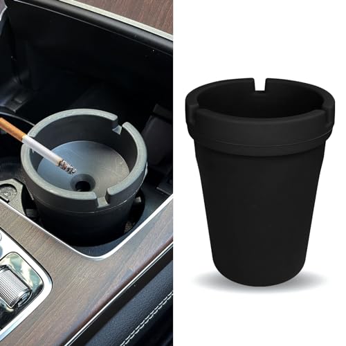 Image of BEYPOVK Car Ashtray with Lid, Smokeless Ashtrays for Car Cup Holder Smell Proof, Automotive Interior Accessories Portable Cigarette Ash Tray for Indoor Home Office Outdoor Car Truck SUV (Black)