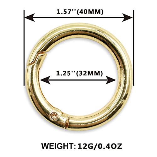 Image of Spring O Rings Keyring Buckle, 8PCS Round Carabiner Snap Clip, Key Ring Clip DIY Accessories for Handbag Key Keychain TXZWJZ, Silver, 1 1 /4 inch(32 mm)