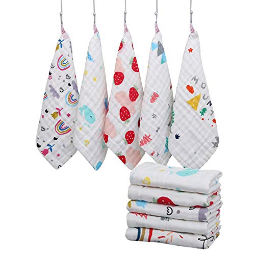 Viudecce 10 Estilos de PañOs para Eructos de BebéS,De Gasa de AlgodóN de 6 Capas PañUelo Bufanda Toallitas de, Toalla de Lactancia Reutilizable y FáCil de Lavar para NiñAs PequeñAs