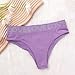 Women Bikini Panties Seamless Soft Stretch Breathable Underwear Fashion Printed Briefs for Sport Everyday(Purple,Large)
