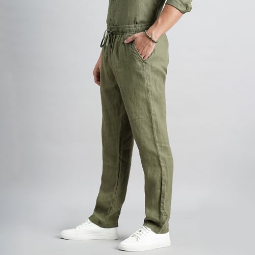 Image of ROOKIES 100% Linen Slim Fit Pant - Timeless Style & Comfort