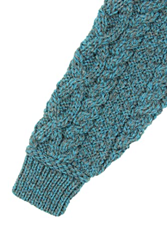 Aran Crafts Kids Shawl Neck Sweater, 100% Merino Wool, Made in Ireland, SH5237-2/3-PEA, Peacock, 2 Years - Image 4