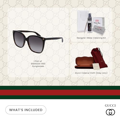 Gucci GG0022S Square Sunglasses For Men For Women+FREE Complimentary Eyewear Care Kit2