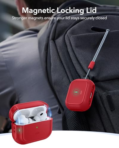 Image of ESR for AirPods Pro 2 Case, Compatible with MagSafe, Dark Red