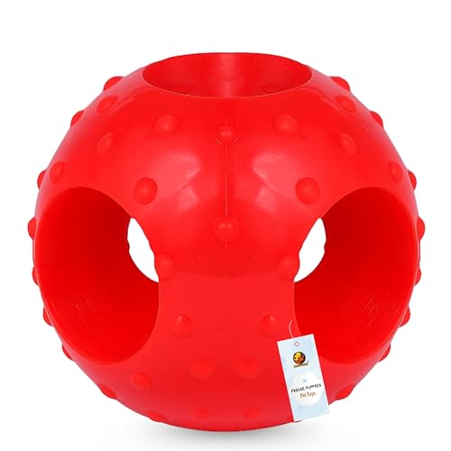 Foodie Puppies Durable Natural Rubber Flavored Chew Hole Ball - 6 cm/2.35 inch | Suitable for Small to Medium Dogs and Puppies | Chewing, Teething, and Training Toy