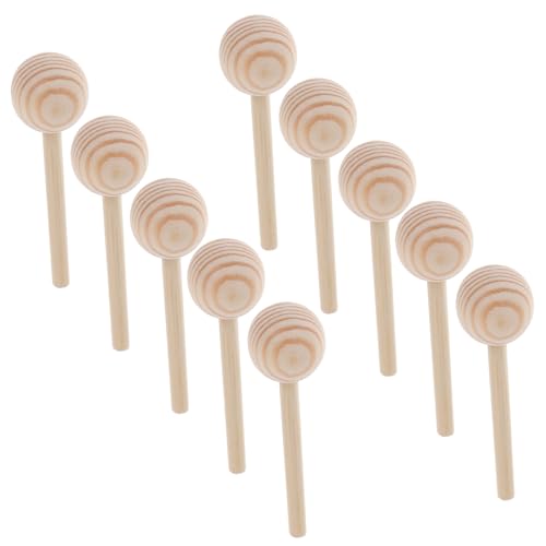 Baluue Palitos de Madera de Pino 28 MM para Cuentas Varillas sin Tratar para Manualidades DIY Pack 10 Unidades para Decoración y Proyectos Creativos