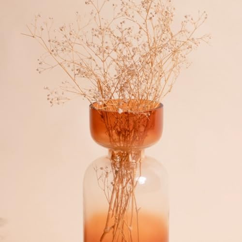 Image of Grande Handblown Glass Vase for Flowers & Home Decor | Haze Brown Decorative Table Vase for Living Room, Dining Table & Gifting